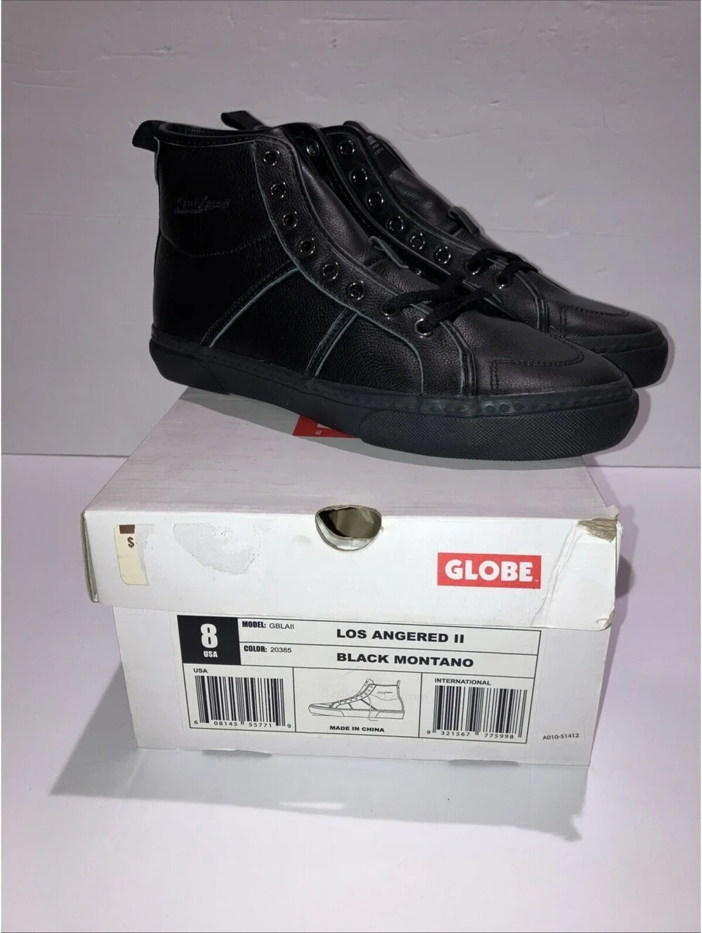 Globe Men's Los Angered II Skate Shoe Black Montano Men’s 8 US NEW